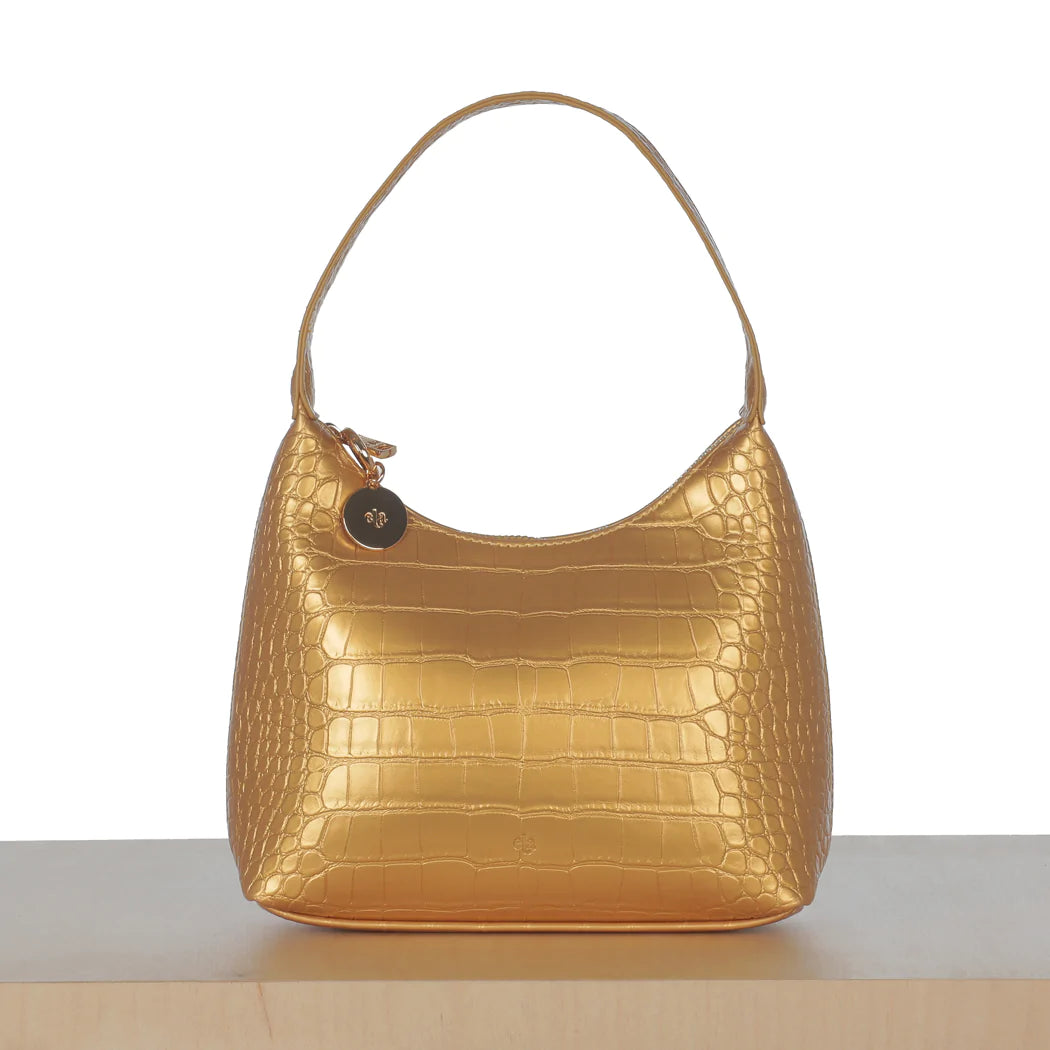 Mini Marlo - Gold Croc Effect
