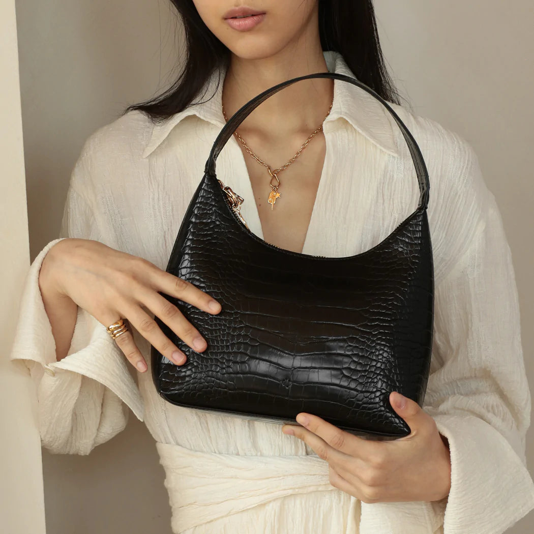 Marlo Bag - Black Croc Effect