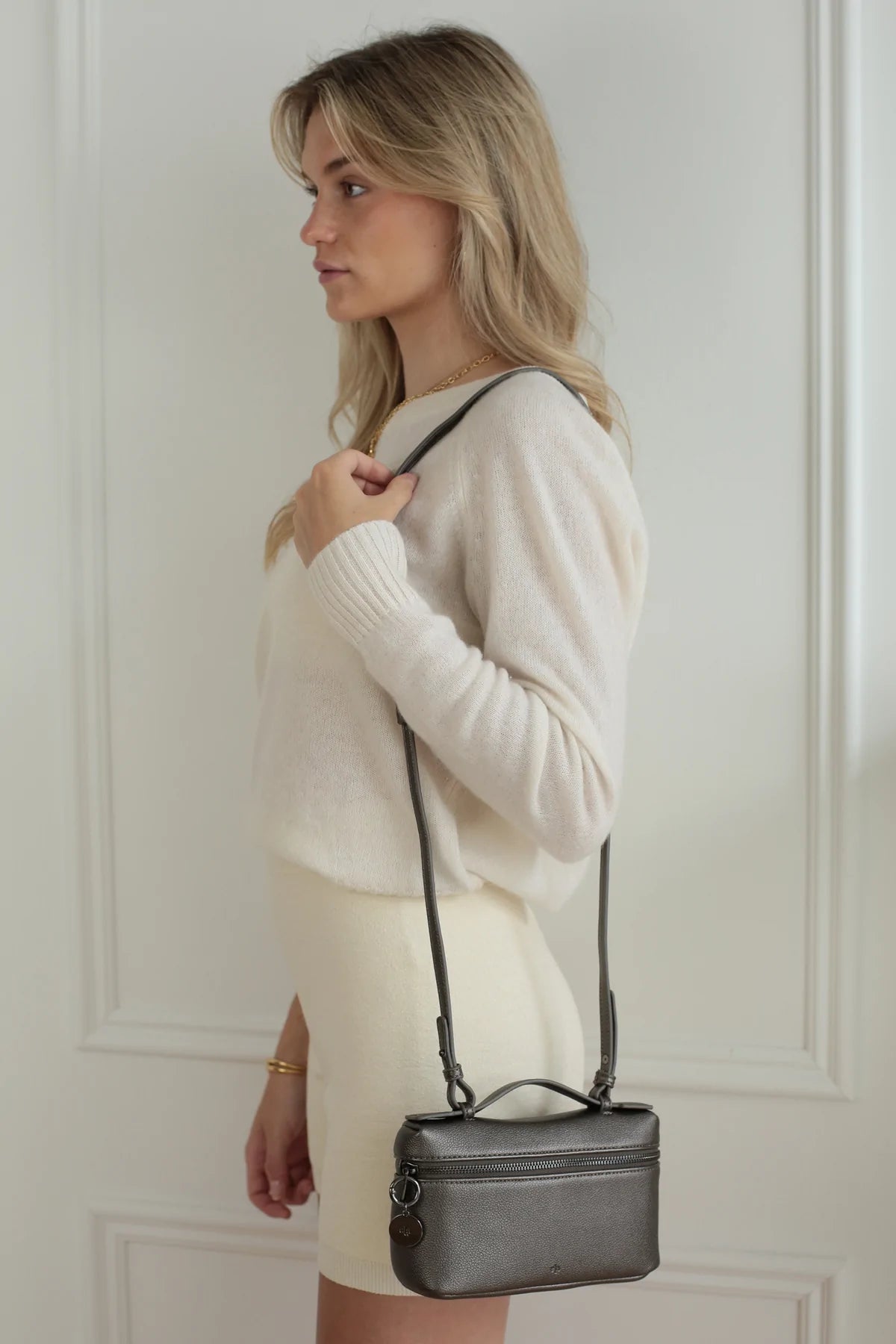 Mini Case Clutch - Pewter Pebble